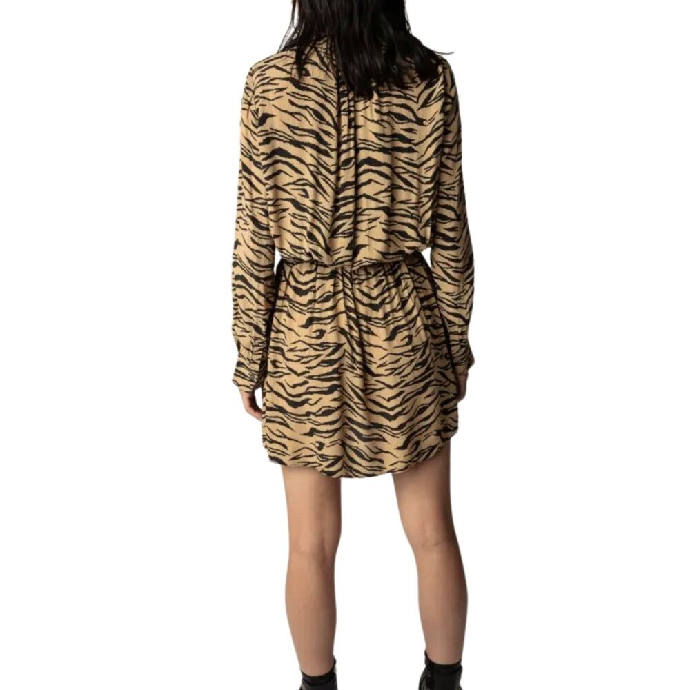 Zadig & Voltaire Rinka Tiger Print Long Sleeve Mini Dress, Size XS - Picture 5 of 12